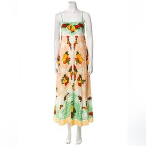 Caroline Constas Fruit Print Linen Dress